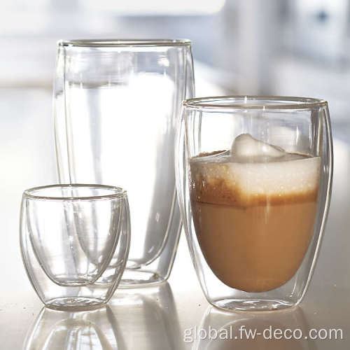 Transparent Glass Set With Bamboo Lid Double Wall Insulation Mug Portable Glass Supplier